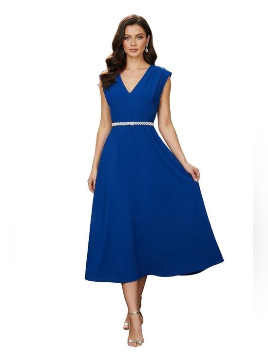 Donna Karan Dresses & Skirts - Donna Karan Cobalt V-Neck Midi Dress